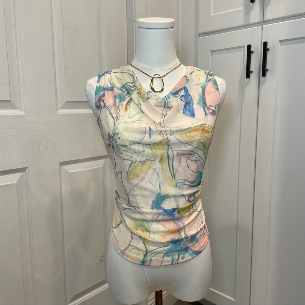 Anthropology Multicolor Abstract Tank Top